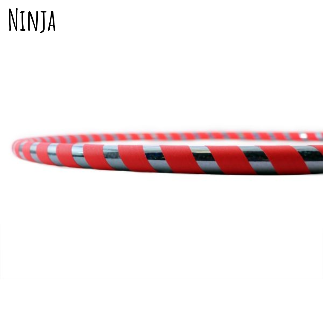 Red and black striped hula hoop - Ninja kids hula hoop on a white background.