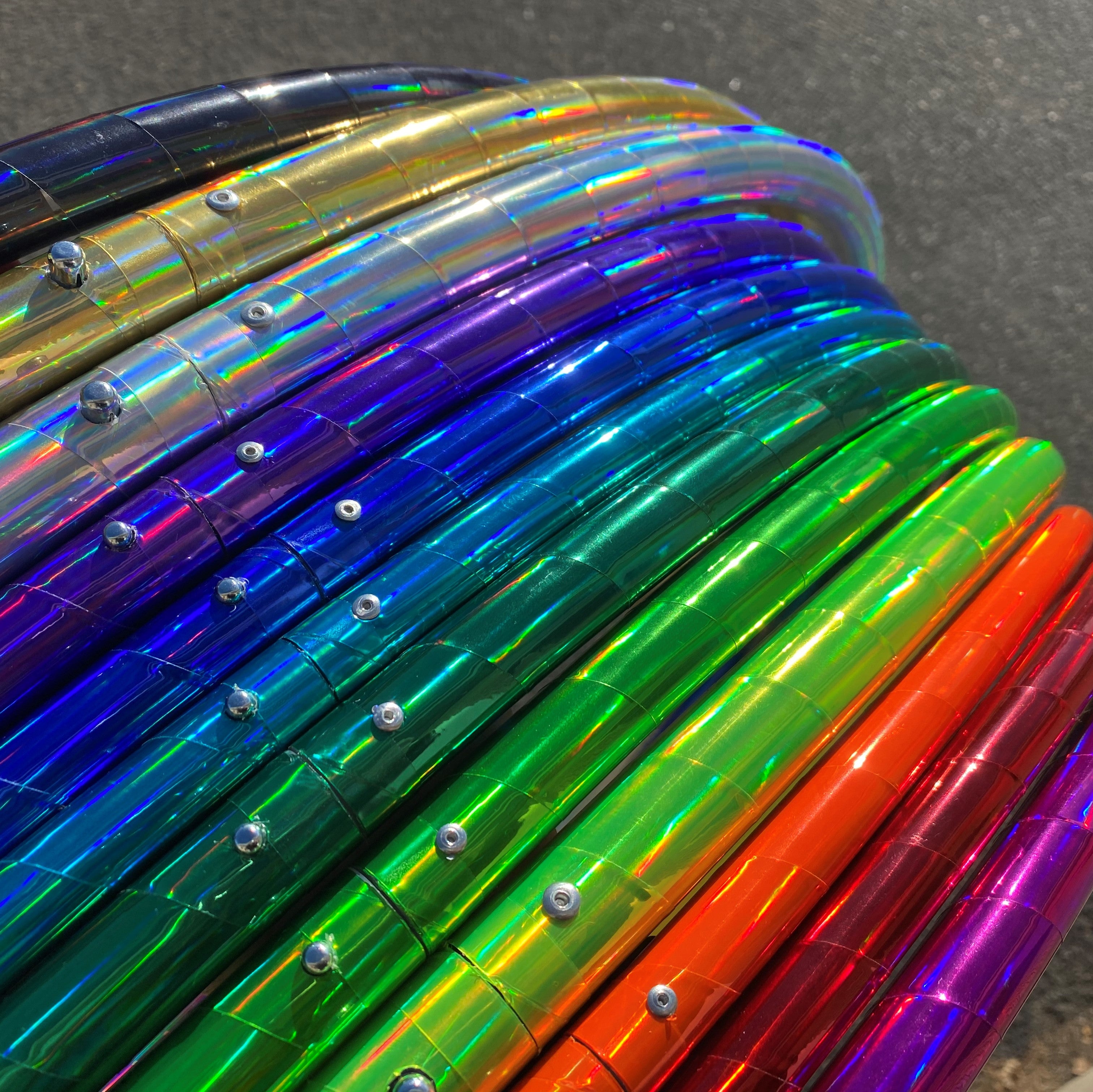 Holographic Rainbow Sheen Specialty Taped Hoop - (Beginner/Fitness)