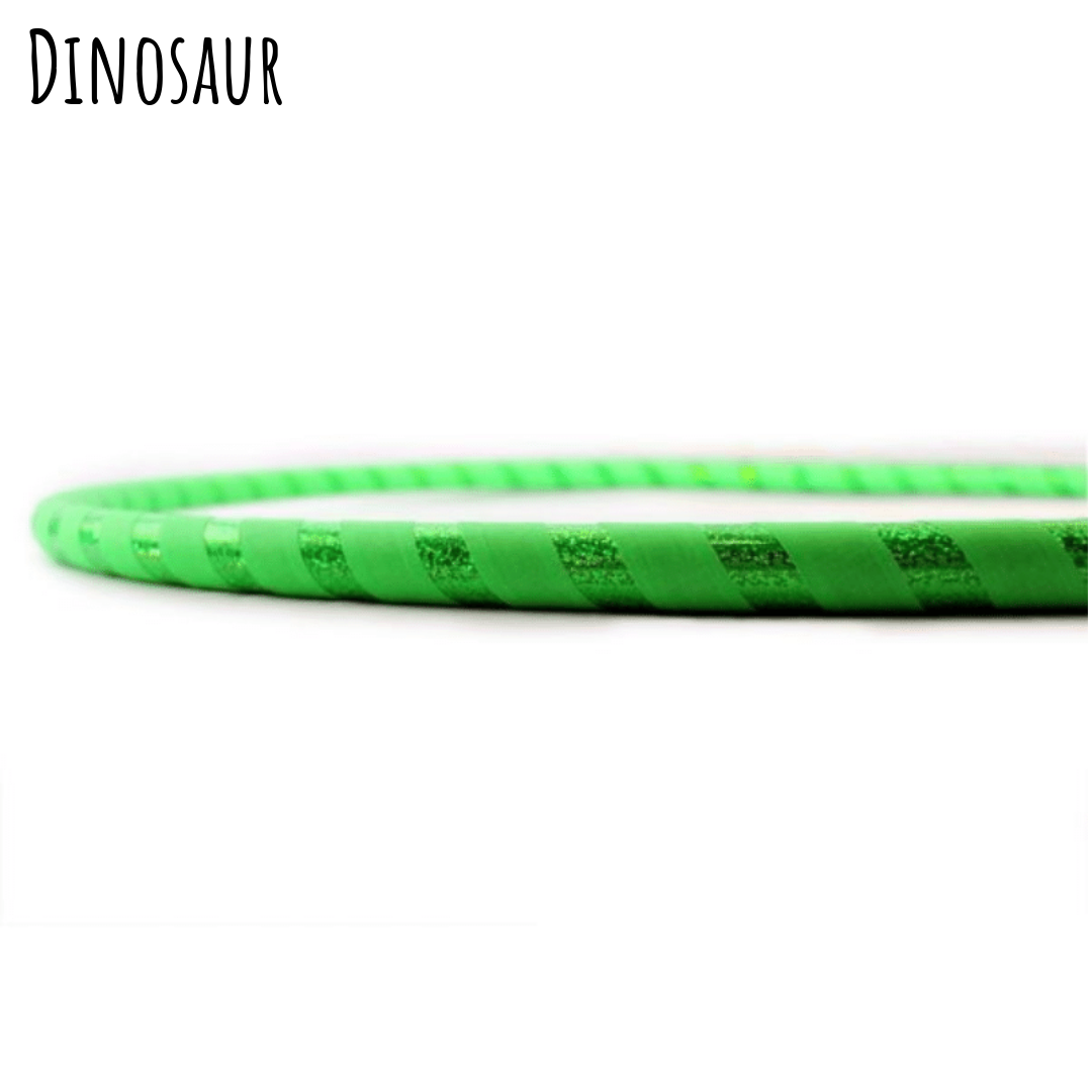 Dinosaur kids hula hoop - green gaffer with green sparkle tape. 
