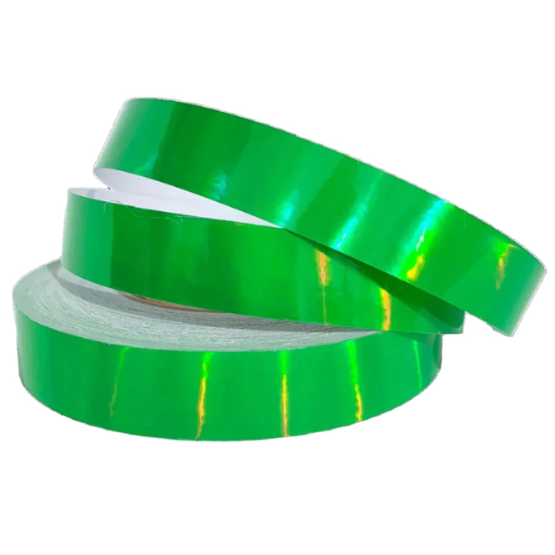 Fluorescent Green Holographic Rainbow Tape (150 feet)