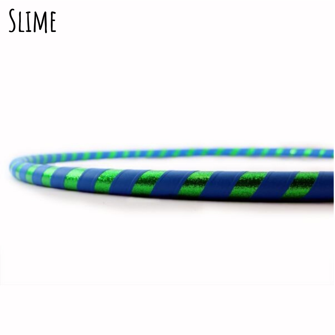 Blue and green striped hula hoop - Slime kids hula hoop. 