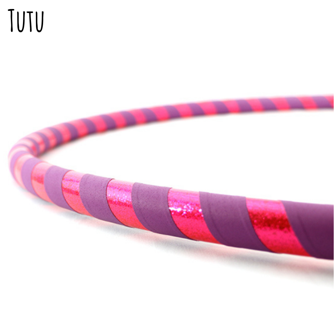 Striped hula hoop with pink and purple pattern - tutu kids hula hoop.
