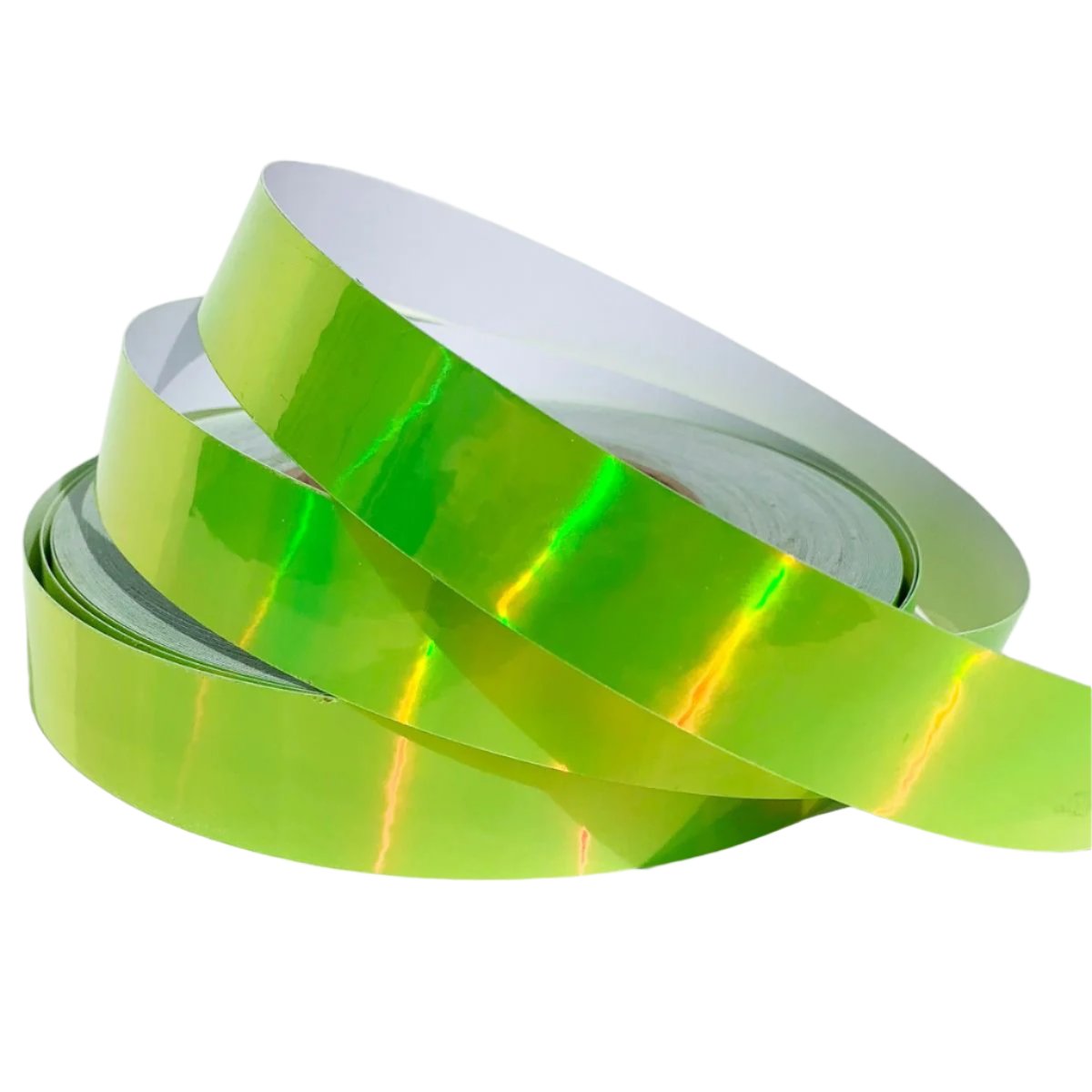 Fluorescent Yellow Holographic Rainbow Tape (150 feet)