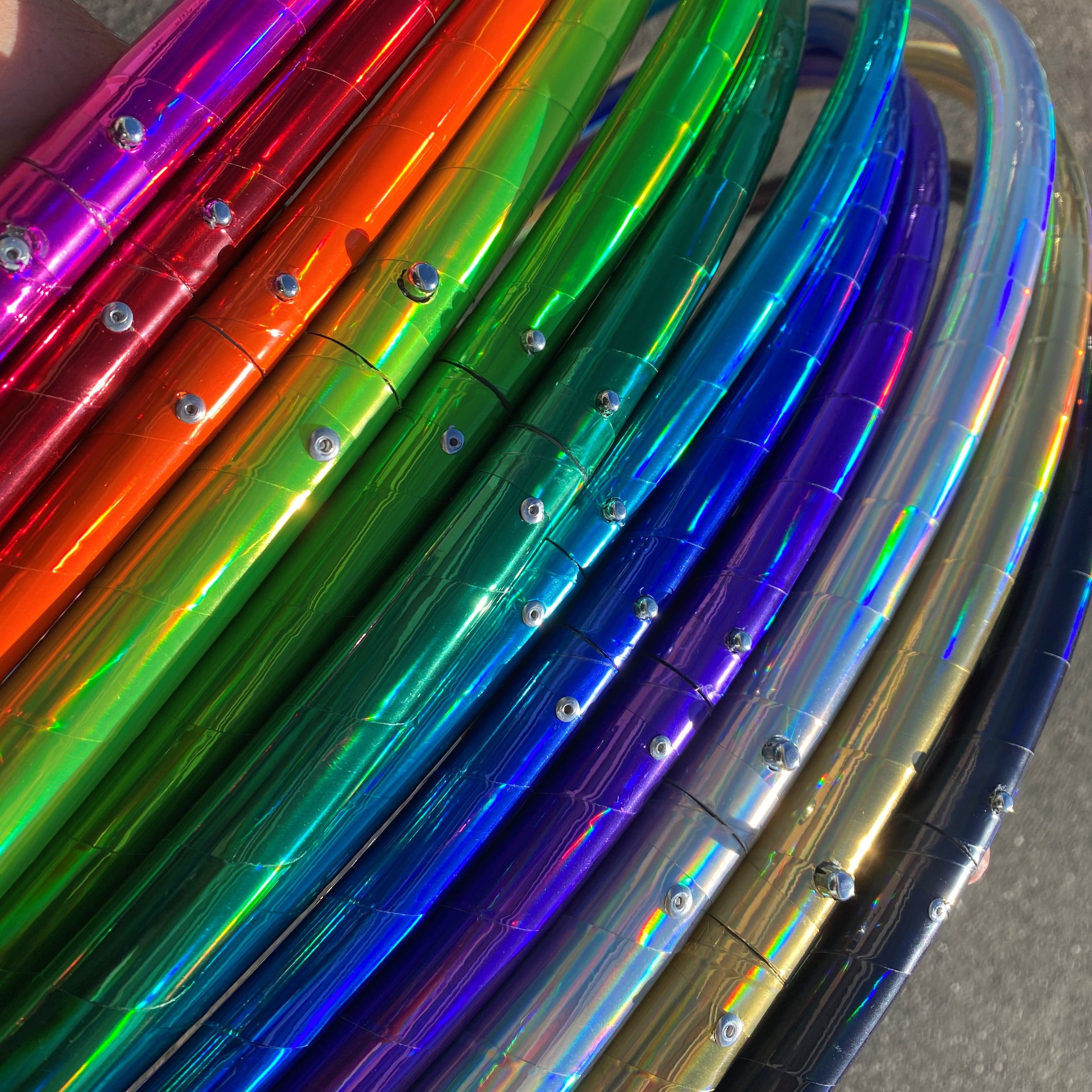 Holographic Rainbow Sheen Specialty Taped Hoop - (Intermediate/Dance)